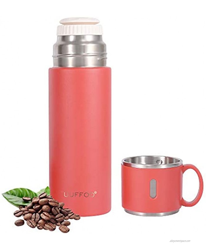 Thermoss cup Stainless Steel Vacuum Flask Double Wall Insulated Water Bottle Car Portable Travel Coffee Cup with Leakproof Build-in Lid Cup for Men and Women Can Be Used As a Gift.Red