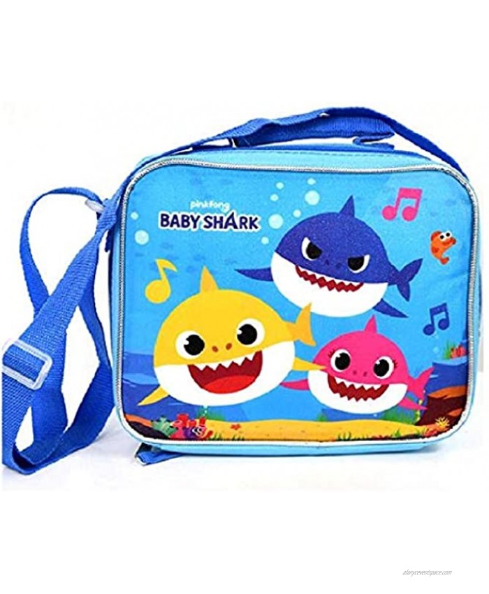 Baby Shark 3 Bag with Strap Lunch Box small Blue