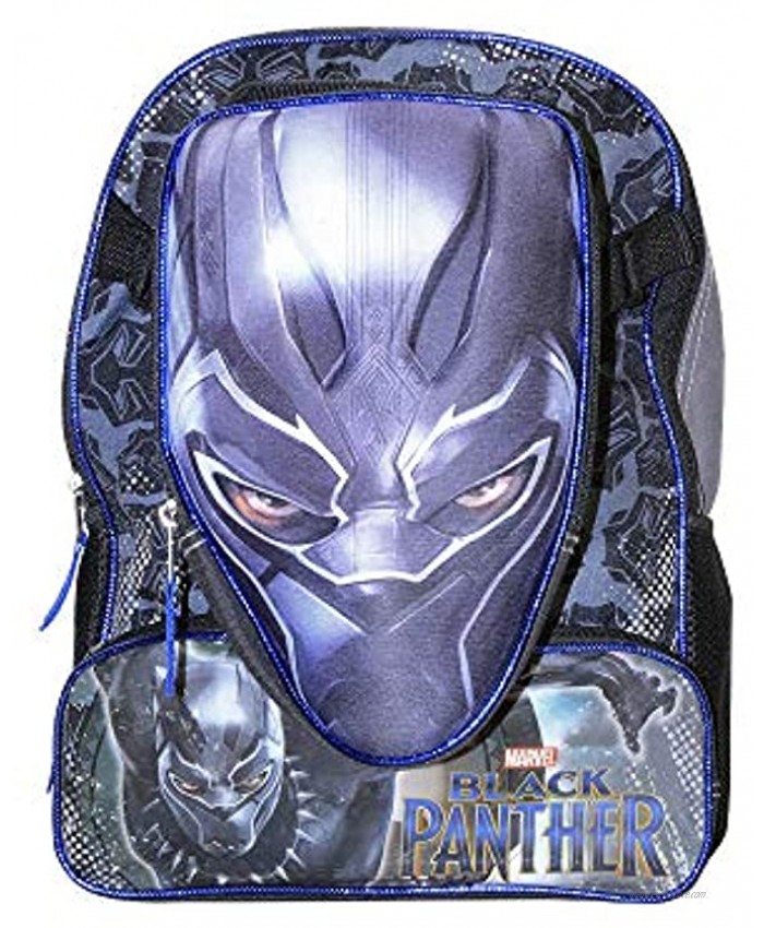 Black Panther Marvel 16 inch Backpack with Detachable Molded Lunch Box School