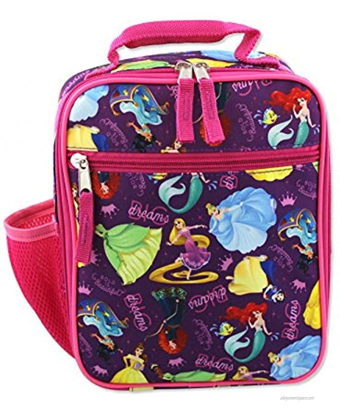 Disney Princess Girl's Soft Insulated School Lunch Box One Size Purple Pink