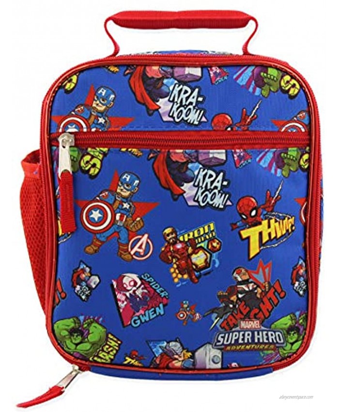 Marvel Super Hero Adventures Avengers Boys Soft Insulated School Lunch Box One Size Blue Red