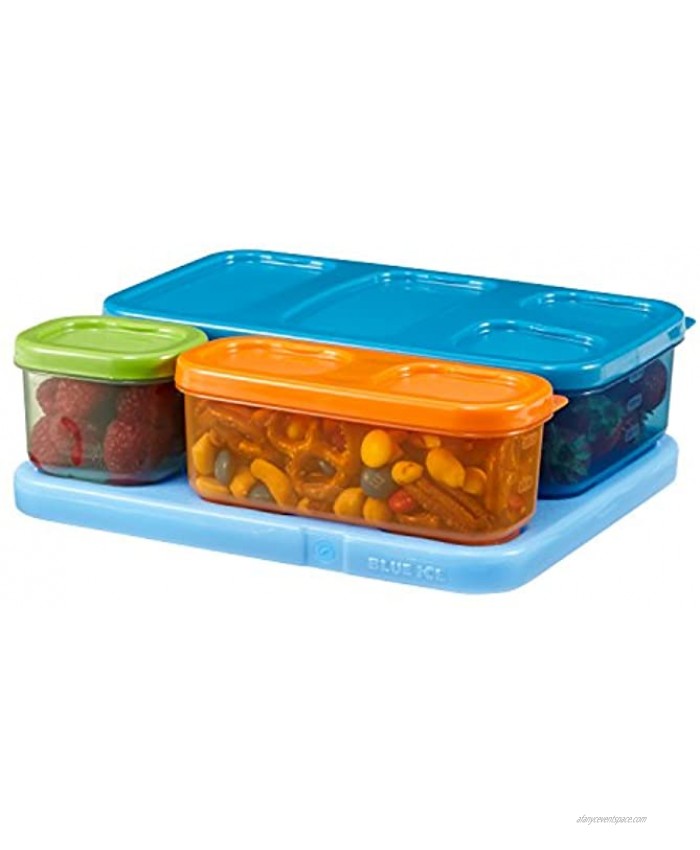 Rubbermaid LunchBlox Kids Lunch Box Container Set Flat Assorted Colors