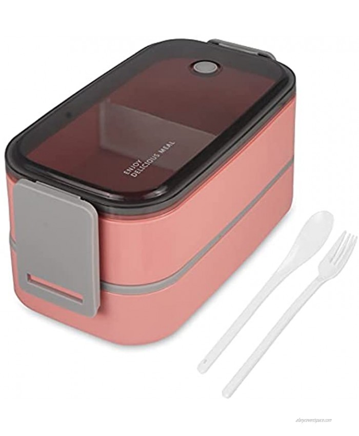 Bento Box Lunch Box Iteryn Leakproof BPA FREE Bento Boxes 3 Compartment Japanese Bento Lunch Box Meal Prep Containers with Utensils Bento Boxes for Adults KidsPink