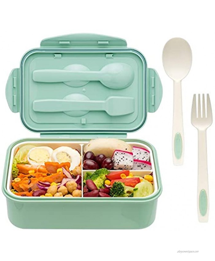 Bento Boxes for Adults 1100 ML Bento Lunch Box For Kids Childrens With Spoon & Fork Durable Leak-Proof for On-the-Go Meal BPA-Free and Food-Safe Materials