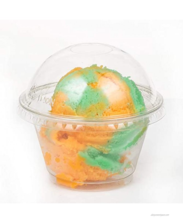 GOLDEN APPLE 7 oz Clear Plastic Dessert Cups Parfait Cups with Dome lids No Hole 30sets