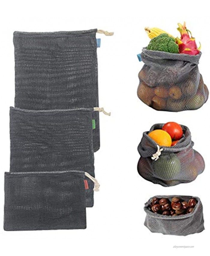 Moyad Mesh Produce Bag Reusable Storage Bags 3 Size Grocery Bag with Tare Weight for Groceries Shopping Eco-Friendly & Washable & Breathable