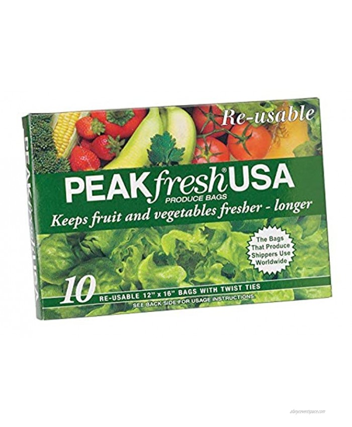 Peak Fresh Re-Usable Produce BagsSet of Two 20 bags total by Peak Fresh
