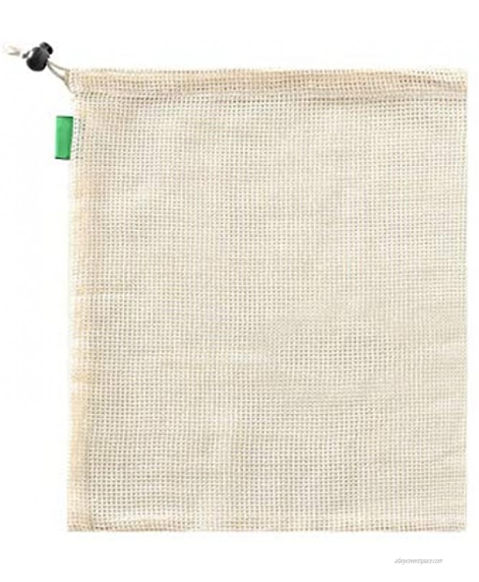 Produce Bags Reusable Organic Cotton Fruit Vegetable Mesh Bag for Home and Kitchen